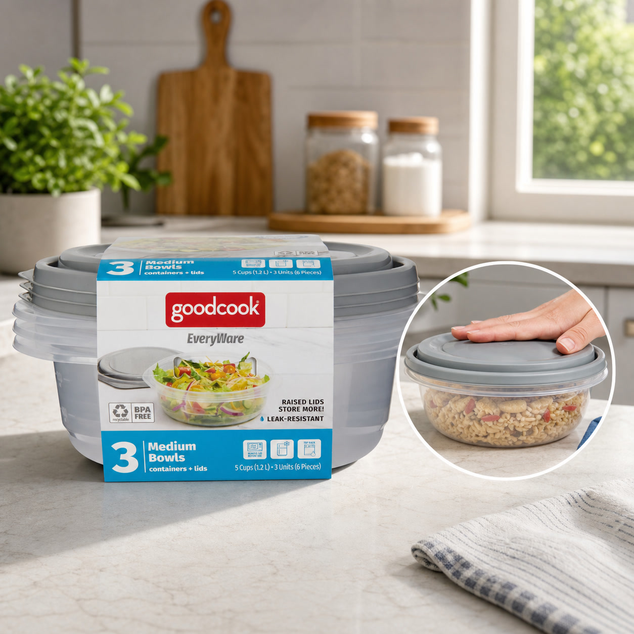 Meal Prep Bowl - 6pcs Round 5 Cup Food Storage