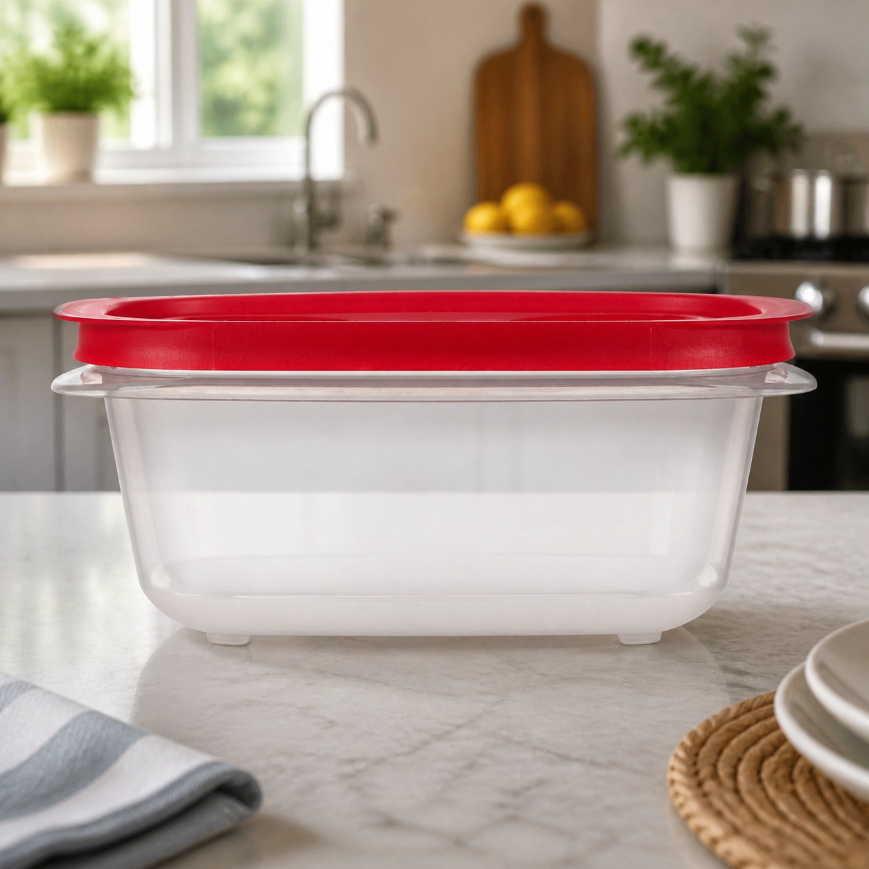 Meal Prep Easy - Red Rectangular Food Storage Container With