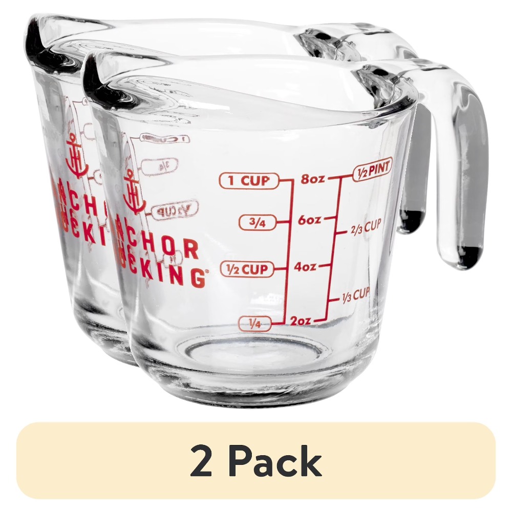 Meal Prep Easy - 2-Pack Glass Measuring Cups Set with
