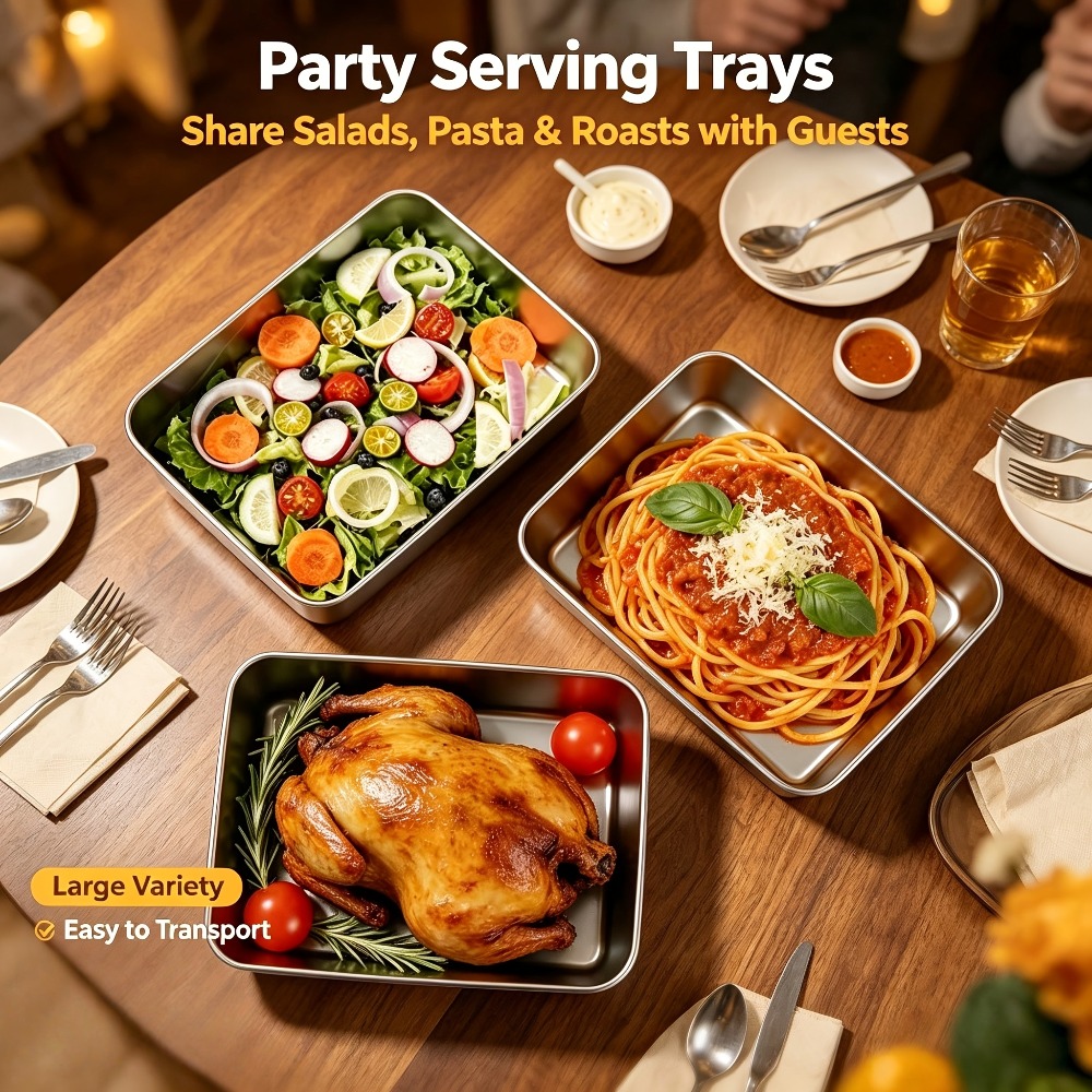 Meal Prep Recipes - 6pcs Stainless Steel Food Storage Tray