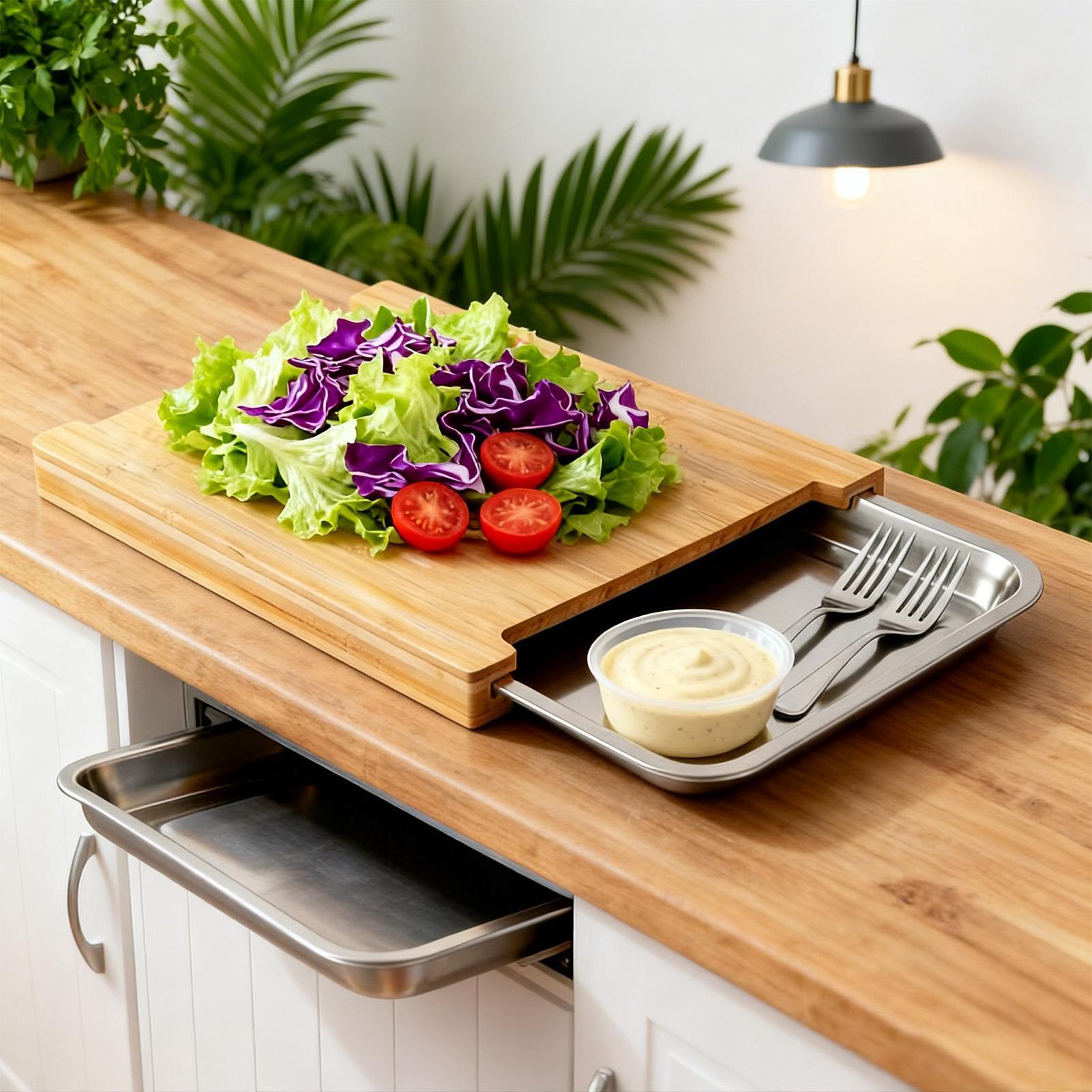 Meal Prep Veggie - Wood Cutting Boards For Kitchen Non-Slip