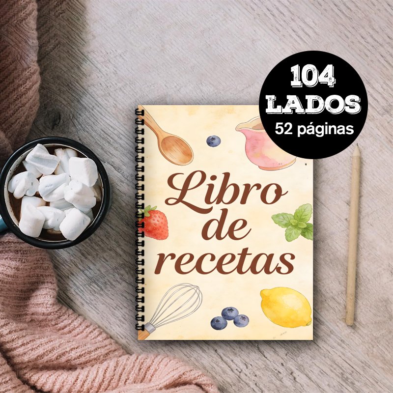 Meal Prep Book - A5 Paper Spanish Recipe Book, Daily