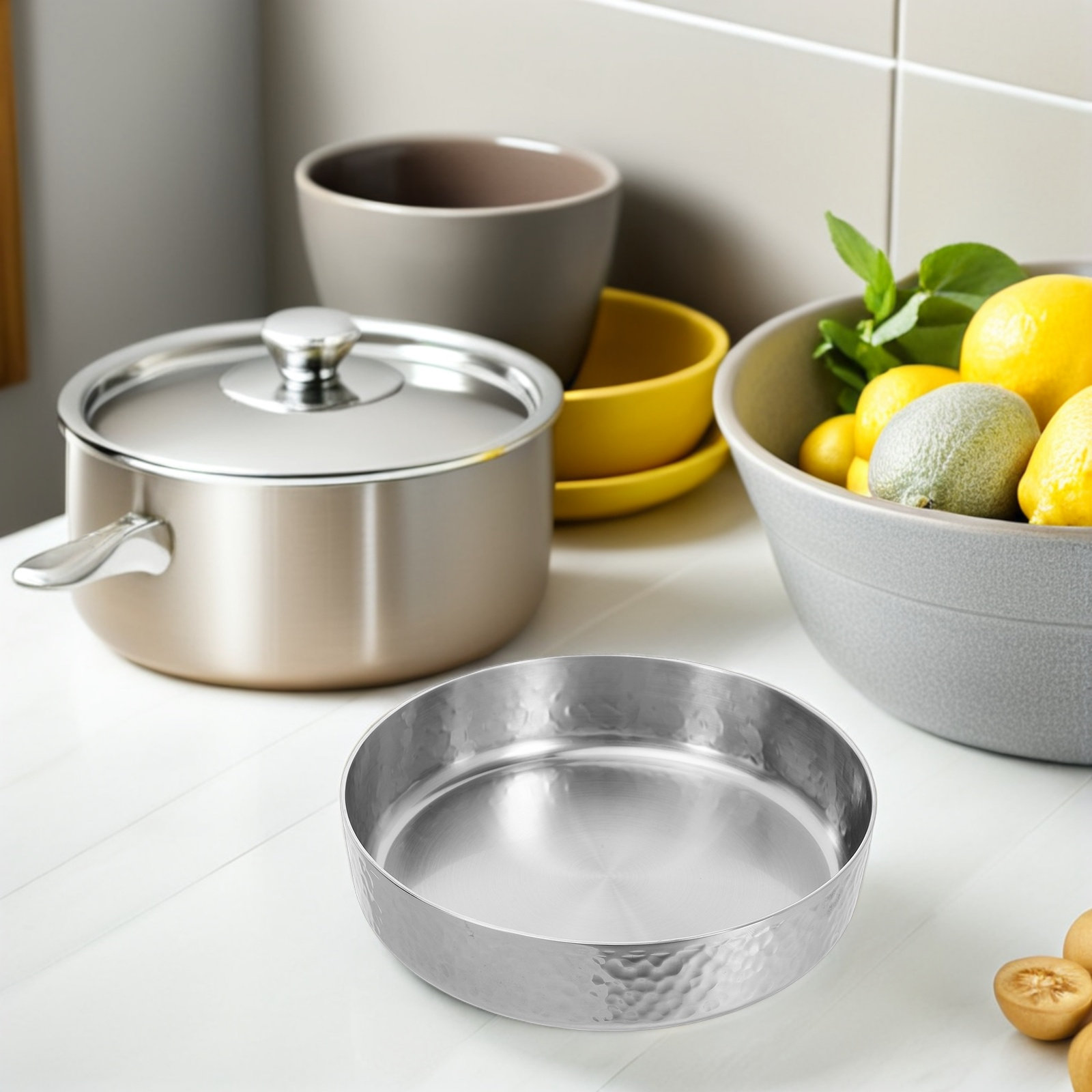 Meal Prep Bowl - 800Ml Stainless Steel Soup Bowl Hammered
