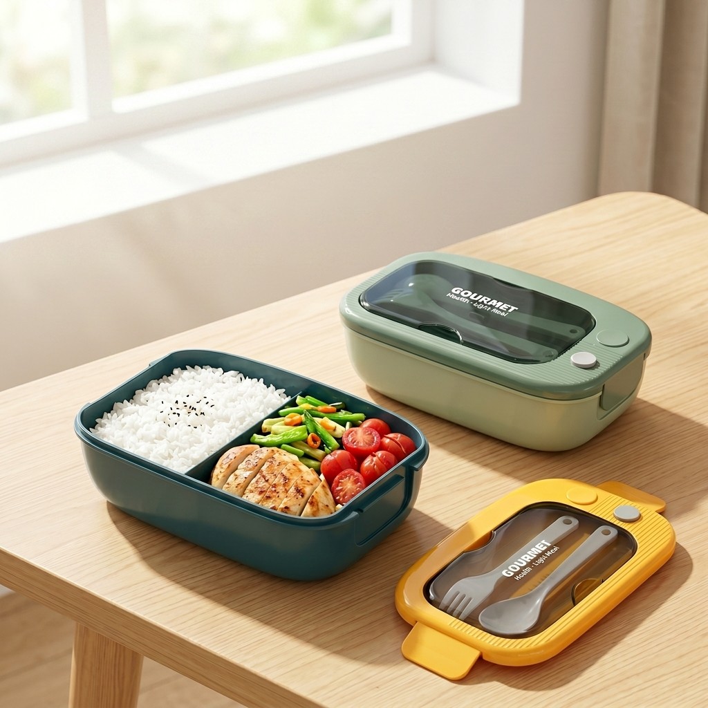 Meal Prep Recipes - Microwavable Plastic Bento Box 2 Compartment
