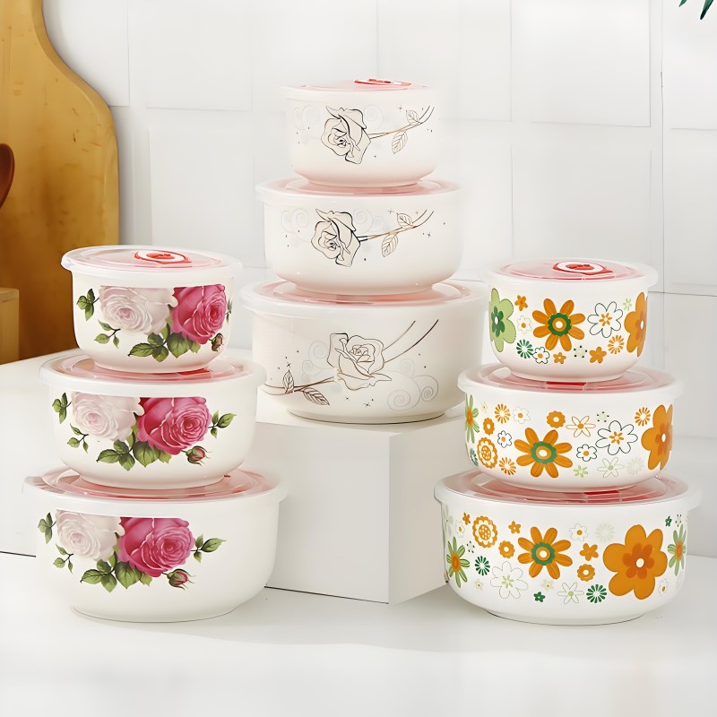 Meal Prep Bowl - Three-piece set, fine bone china lunch