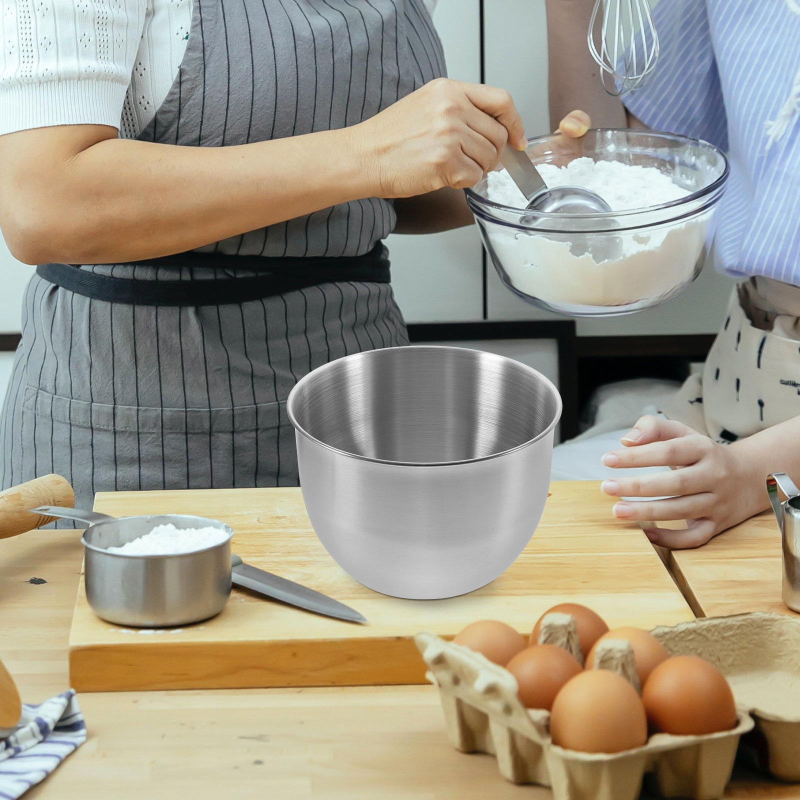 Meal Prep Bowl - Deep Stainless Steel Mixing Bowl Thick