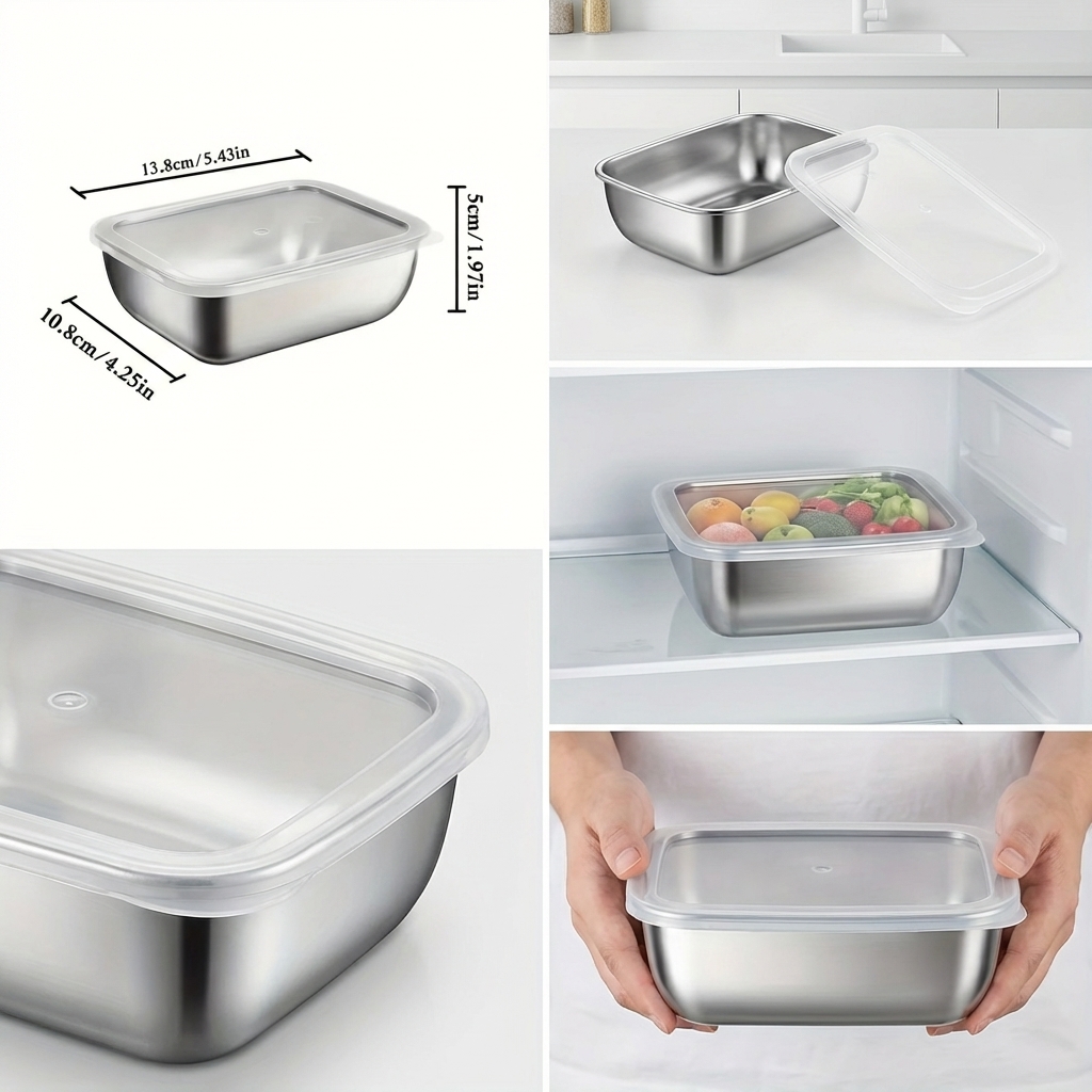 5PCS Stainless Steel Food Stor - Meal Prep Recipes recension och pris