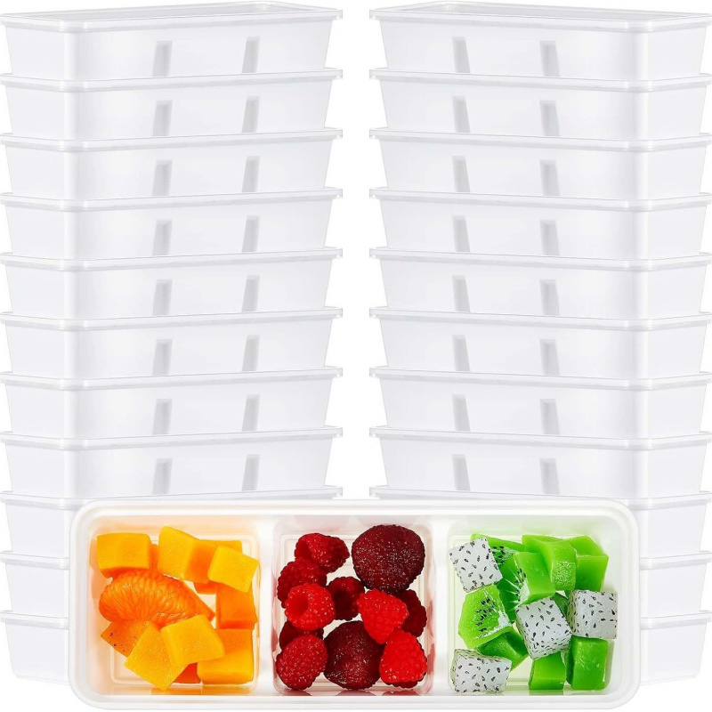 【25-Count 3-Section Food Conta - Meal Prep Japanese Food recension och pris