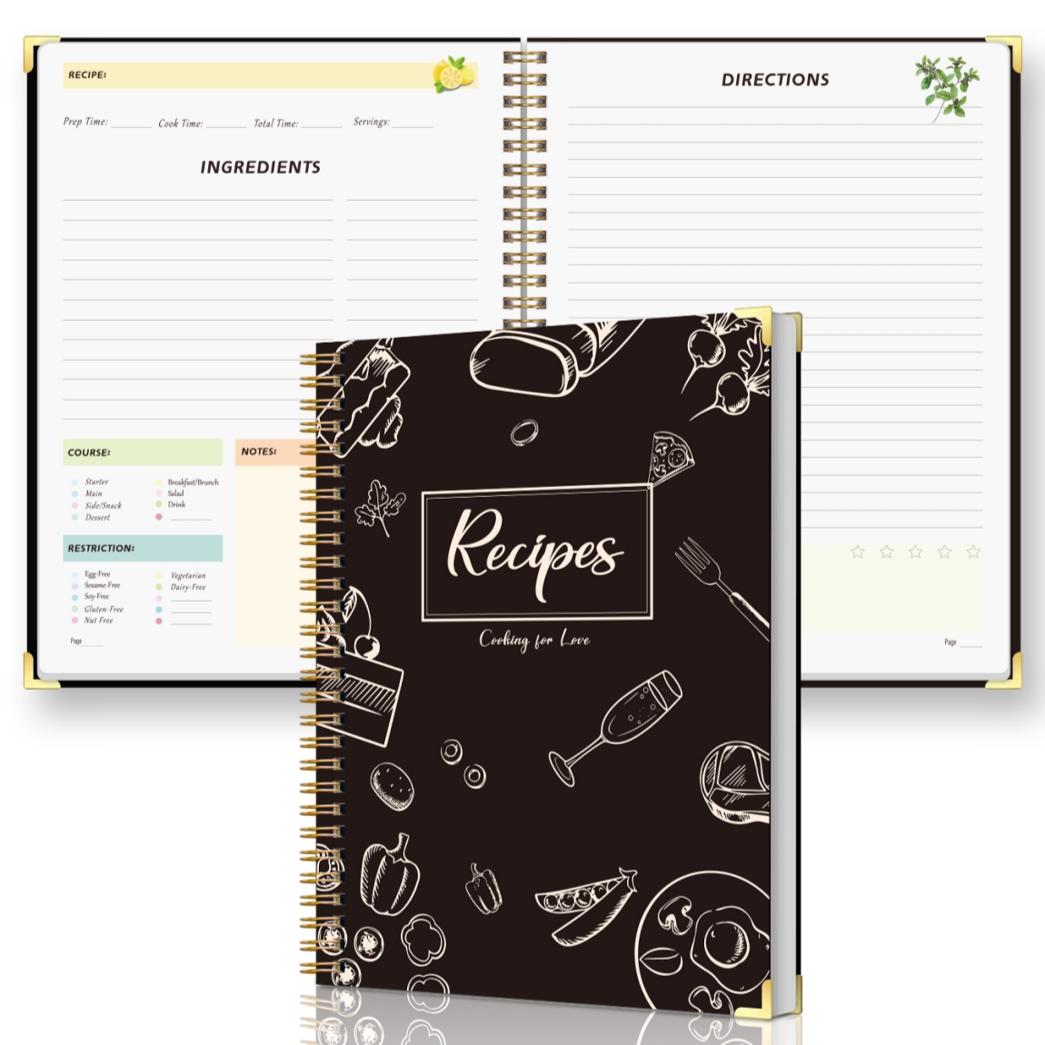 Recipe Journal Notebook with S - Meal Prep Book recension och pris