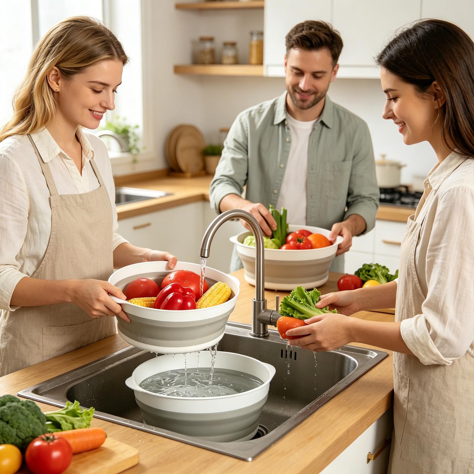 Foldable Colander Strainer Dou - Meal Prep Veggie recension och pris