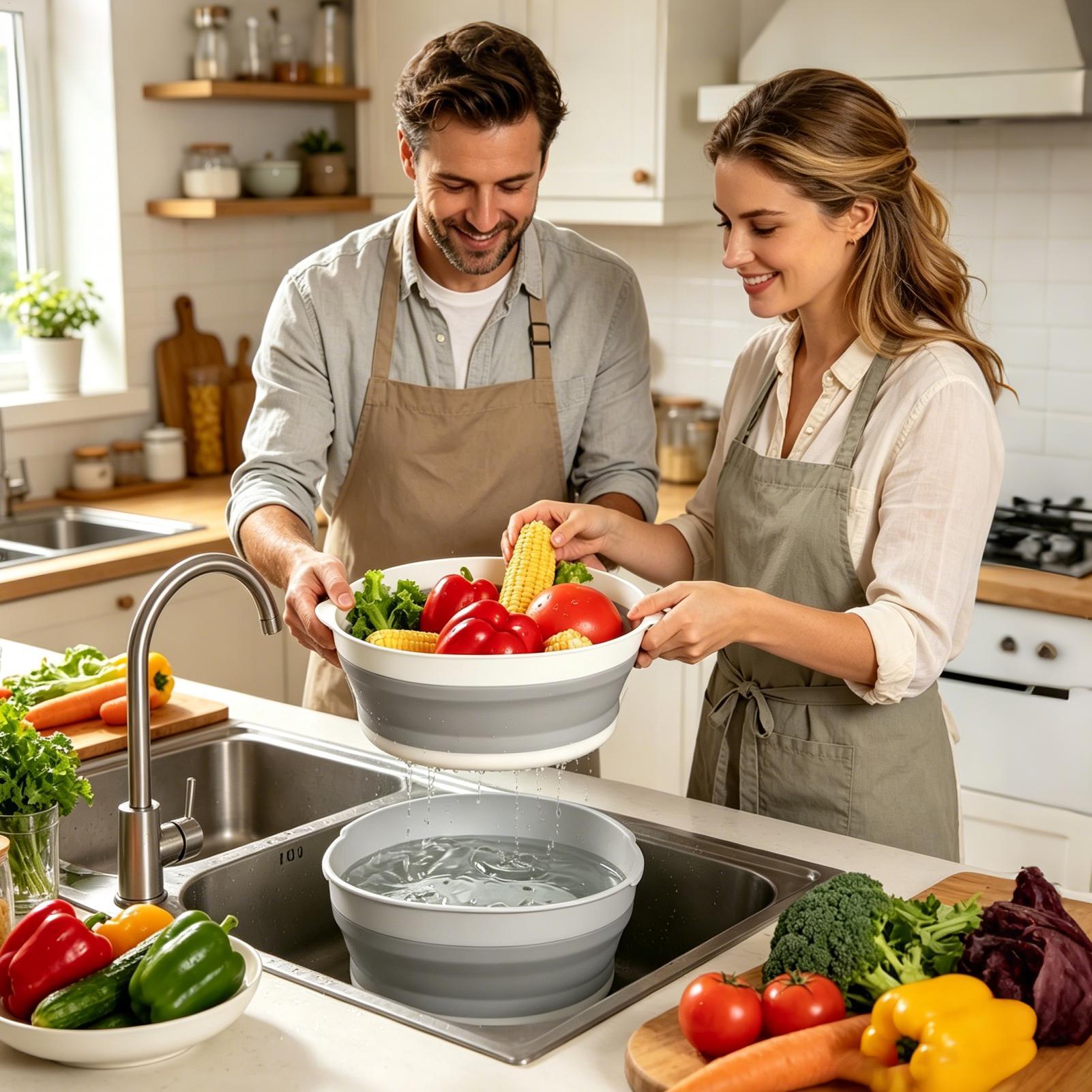 Foldable Colander Strainer Dou - Meal Prep Veggie recension och pris