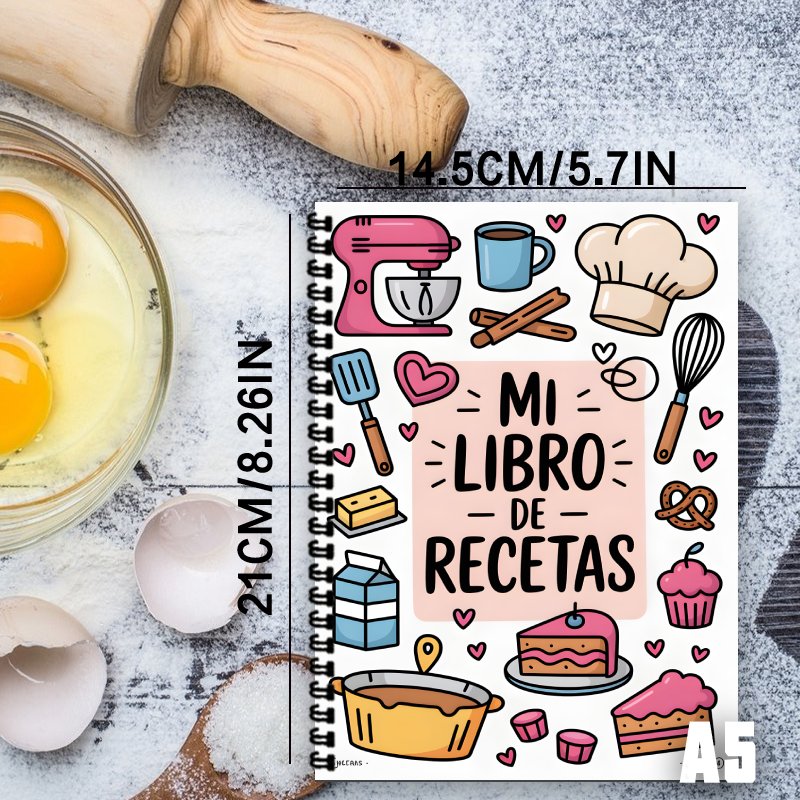 A5 Spanish Recipe Spiral Noteb - Meal Prep Book recension och pris